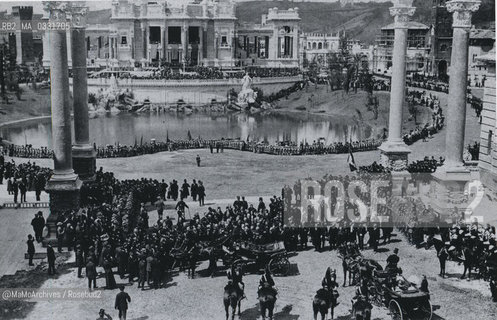 Rome, April 21, 1911. The Sovereigns of Italy and the Prince of Connaught at the Ethnographic Exhibition at Piazza dArmi / Roma, 21 aprile 1911. I Sovrani dItalia e il Principe di Connaught allEsposizione etnografica a Piazza darmi- Reproduced by MaMoArchives/Rosebud2