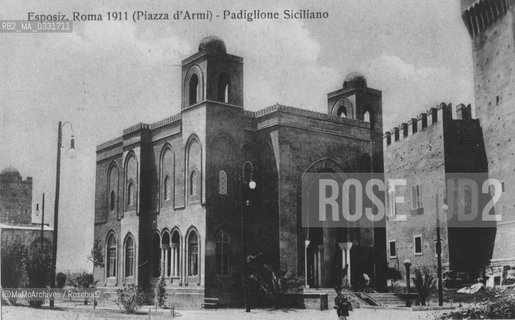 Rome, 1911. Ethnographic Exposition, Sicilian Pavilion at Piazza dArmi / Roma, 1911. Esposizione etnografica. Il padiglione della Sicilia in piazza darmi - Reproduced by MaMoArchives/Rosebud2