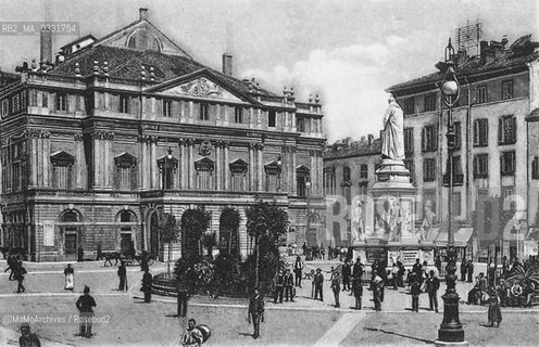 Milano, Piazza della Scala, c. 1850 - Reproduced by MaMoArchives/Rosebud2