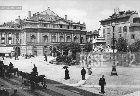 Milan, Piazza della Scala in the end of the nineteenth century / Milano, piazza della Scala, fine dellOttocento - Reproduced by MaMoArchives/Rosebud2