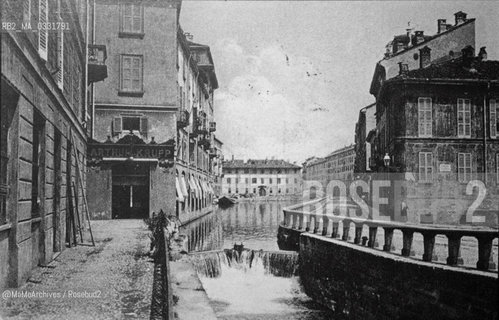 Milan, early twentieth century. Naviglio and Via San Marco / Milano, primi del Novecento. Naviglio e via San Marco - Reproduced by MaMoArchives/Rosebud2