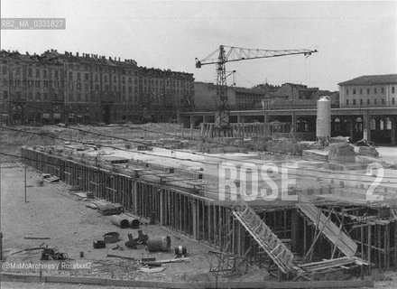 Milan, about 1960. Portra Garibaldi Station under construction / Milano, 1960 circa. Stazione di Porta Garibaldi in costruzione - Reproduced by MaMoArchives/Rosebud2