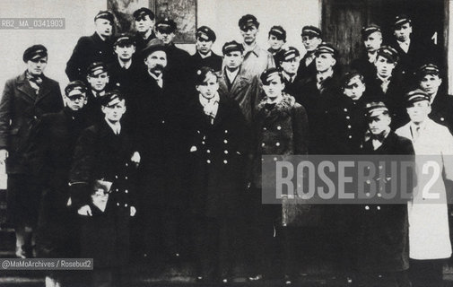 Wieliczka , Poland, 1936. Karol Wojtyla, the future Pope John Paul II, at age 16 with his class during a school trip to a coal mine (first from right) / Wieliczka , Polonia, 1936. Karol Wojtyla, futuro papa Giovanni Paolo II, a 16 anni con la sua classe durante una gita scolastica ad una miniera di carbone (primo da destra) - Reproduced by MaMoArchives/Rosebud2