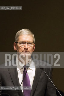 Apple CEO Tim Cook attends the opening of the academic year 2015-16 at Bocconi University in Milan as a guest speaker. 10 November 2015. / Tim Cook, amministratore delegato di Apple allUniversità Bocconi di Milano il 10 novembre 2015 ©Manuela Zugolo/Rosebud2