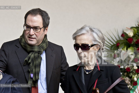 Stefano Eco, al funerale del padre Umberto celebrato al castello sforzesco di Milano con una cerimonia laica / at the funeral of his father Umberto celebrated at the Castello Sforzesco in Milan with a secular ceremony. Only for editorial use / Solo per uso editoriale. ©Manuela Zugolo/Rosebud2