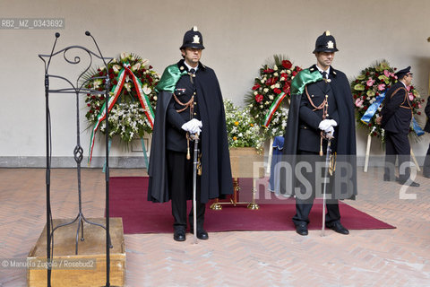 La salma di Umberto Eco esposta al castello sforzesco di Milano / .The Umberto Ecos body exposed to the Sforzesco Castle in Milan. .Only for editorial use / Solo per uso editoriale. ©Manuela Zugolo/Rosebud2