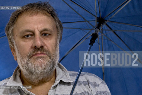 Slavoj Žižek (Lubiana 1949) è un filosofo e psicanalista sloveno. Presente a Pordenone alla festa del libro, Pordenonelegge / is a Slovenian philosopher and psychoanalyst. This in Pordenone to the party of the book, Pordenonelegge. Only for editorial use / Solo per uso editoriale. ©Manuela Zugolo/Rosebud2