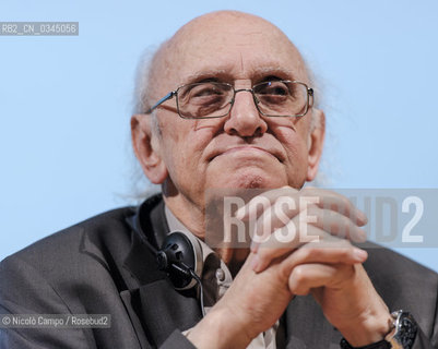 the writer Petros Markaris speaks during the 29th Internationa Book Fair in Turin ©Nicolò Campo/Rosebud2