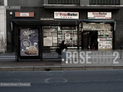 Milano 21 Marzo 2020 - Le vie di Milano semideserte per il divieto di circolazione a causa della pandemia del Virus Corona-Milan 21 March 2020 - The streets of Milan are partially deserted due to the ban on circulation due to the pandemic of the Corona Virus ©Alberto Roveri/Rosebud2