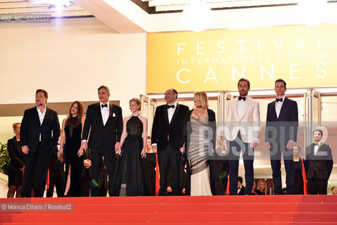 Il cast di Nice Guys al red carpet della 69esima edizione del Festival del Cinema di Cannes: Russel Crowe, Shane Black, Angourie Rice, Joel Sulver, Ryan Gosling, Matt Bomer, maggio 2016. Nice Guys cast on the red carpet at 69th Cannes Film Festival, may 2016. ©Monica Cillario/Rosebud2