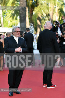 Il presidente della giuria George Miller alla 69esima edizione del Festival del Cinema di Cannes  per la premiere  di Julieta. President  jury member George Miller attend the Julieta premiere during the 69th annual Cannes Film Festival at the Palais des Festivals on May 17, 2016 ©Monica Cillario/Rosebud2