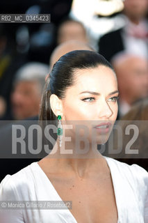 La modella Adriana Lima sul red carpet per la premiere del film Julieta alla 69esima edizione del Festival del Cinama di Cannes, maggio 2016. Model Adriana Lima attends the Julieta premiere during the 69th annual Cannes Film Festival at the Palais des Festivals on May 17, 2016 ©Monica Cillario/Rosebud2