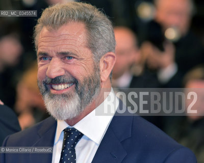 Mel Gibson  alla premiere di Blood Father durante la 69esima edizione del Festival del Cinema di Cannes, maggio 2016. Mel Gibson attends the screening of Blood Father at the annual 69th Cannes Film Festival at Palais des Festivals on May 21, 2016 ©Monica Cillario/Rosebud2