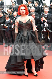 La Drag Queen americana Miss Fame al Palais des Festivals per la premiere del film The BFG (Il grande gigante buono) durante la 69esima edizione del Festival del Cinema di Cannes. Miss Fame attends “The BFG (Le Bon Gros Geant – Le BGG)” premiere during the 69th annual Cannes Film Festival at the Palais des Festivals on May 14, 2016 in Cannes ©Monica Cillario/Rosebud2