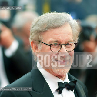 Steven Spielberg sul red carpet della 69esima edizione del Festival di Cannes, maggio 2016.  Steven Spielberg  on the red carpet of 69th Cannes Film Festival, maggio 2016. ©Monica Cillario/Rosebud2