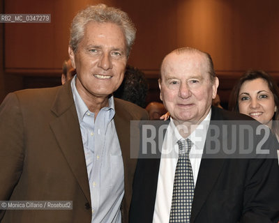 Francesco Rutelli e Gianni Bisiach al LXX Premio Strega; Roma, 8 luglio 2016. Italian politician Francesco Rutelli and italian journalist  Gianni Bisiach, attend 70th Strega Prize, in Rome, July 8, 2016. ©Monica Cillario/Rosebud2