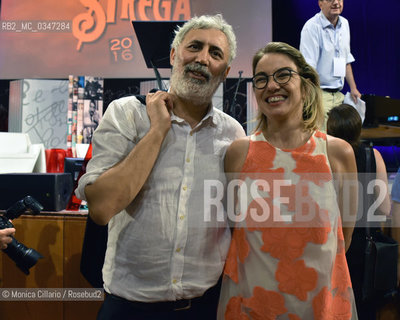 Elena Stancanelli e Francesco Piccolo al LXX Premio Strega; Roma, 8 luglio 2016. Elena Stancanelli and Francesco Piccolo attend 70th Strega Prize, in Rome, July 8, 2016. ©Monica Cillario/Rosebud2