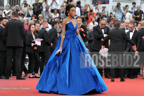 La modella canadese Winnie Harlow alla prima di Loveless (Nelyubov) durante il 70° festival del Cinema di cannes; Cannes, 18 maggio 2017. Winnie Harlow attends the Loveless (Nelyubov) screening during the 70th annual Cannes Film Festival at Palais des Festivals on May 18, 2017 in Cannes, France. ©Monica Cillario/Rosebud2