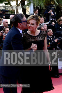 Jasmine Trinca e Sergio Castellitto sul red carpet del 70° Festival del Cinema di Cannes per la premier del film Based on a True Story (DApres une Histoire Vraie), Cannes, 27 maggio 2017. Italian actress Italian actress Jasmine Trinca and Italian actor Sergio Castellitto arrive on May 27, 2017 for the screening of the film Based on a True Story (DApres une Histoire Vraie) at the 70th edition of the Cannes Film Festival in Cannes, southern France ©Monica Cillario/Rosebud2