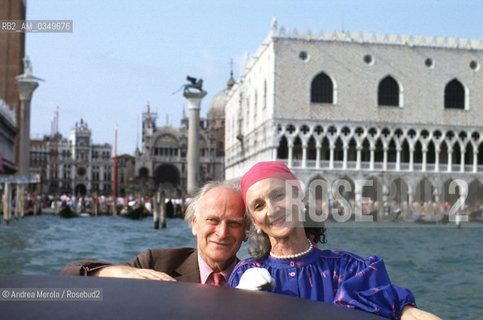 Venice august 1983. YEHUDI MENUHIN, Us/Swiss violinist, and his wife Diana. ©Andrea Merola/Rosebud2