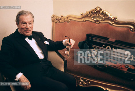 Venice september 1985. NATHAN MILSTEIN, russian/Us violinist. ©Andrea Merola/Rosebud2