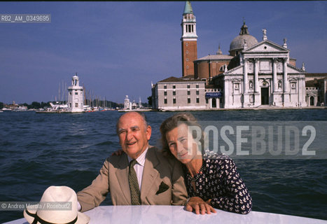 Venice august 1991. NIKITA MAGALOFF, georgian/russian pianist, and his wife IRINA. ©Andrea Merola/Rosebud2