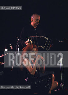 Venice 30 june 1990. ASTOR PIAZZOLLA, argentine tango composer, bandoneon player and arranger, and Milva, italian singer. ©Andrea Merola/Rosebud2