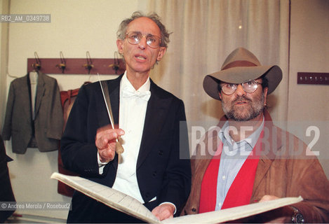 Padua 30 april 1996. L-R: CLAUDIO SCIMONE, italian conductor, and LUCIO DALLA , italian musician and singer songwriter. ©Andrea Merola/Rosebud2