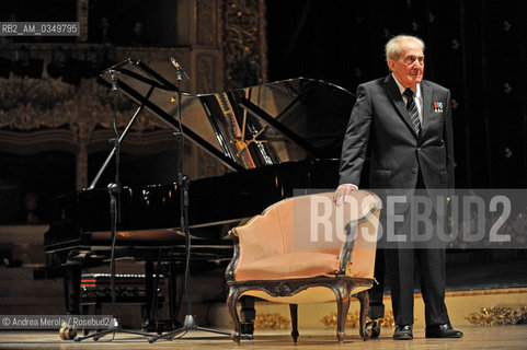 Venice 18 september 2012. Aldo Ciccolini, italian pianist. ©Andrea Merola/Rosebud2