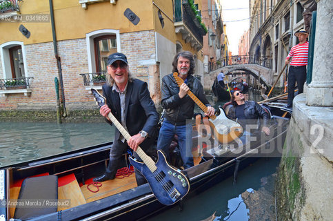 Venice 27 april 2012. Roger Glover, british bassist, songwriter, and record producer, and italian guitar player Tolo Marton. ©Andrea Merola/Rosebud2