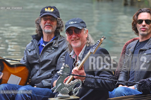 Venice 27 april 2012. Roger Glover, british bassist, songwriter, and record producer, and italian guitar player Tolo Marton. ©Andrea Merola/Rosebud2