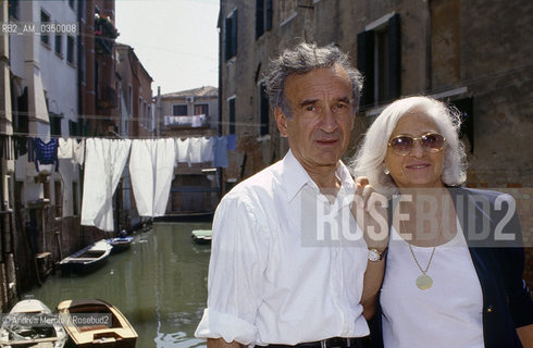 Venice, june 1995. Elie Wiesel, israelian writer, and his wife Marion. ©Andrea Merola/Rosebud2