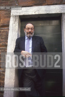 Venice 30/04/1995. Umberto Eco, italian semiotician, writer and journalist. ©Andrea Merola/Rosebud2