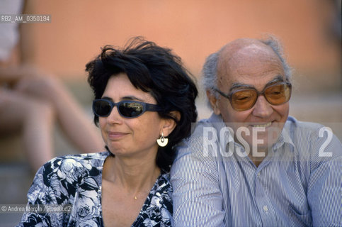 Venice 04/06/1999. Josè Saramago, portuguese writer, and his wife Pilar Del Rio. ©Andrea Merola/Rosebud2