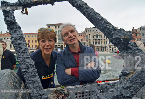 Venice 30 september 2012. L-R: italian actress Ottavia Piccolo and italian sociologist and writer Gianfranco Bettin. ©Andrea Merola/Rosebud2