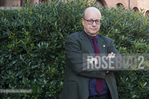 Giuseppe Laterza, presidente Editori Laterza, posa durante una pausa del XXXIV Seminario di Perfezionamento della UEM, Scuola per Librai di Umberto e Elisabetta Mauri, alla Fondazione Giorgio Cini in Venezia, 27 febbraio 2017. ©Andrea Merola/Rosebud2