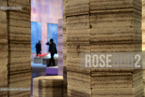 Panoramica su Future Fossil Spaces, opera dellartista svizzero Julian Charrière esposta nelle Corderie dellArsenale, alla 57° Biennale Arte, Venezia 9 maggio 2017..A view of Future Fossil Spaces, artistic work by swiss artist Julian Charrière, Corderie Arsenale, 57°th Biennale Arte, may 09, Venice 2017. ©Andrea Merola/Rosebud2