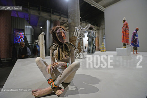 Dettaglio su Marianne, opera dellartista neozelandese Francis Upritchard esposta alle Corderie dellArsenale, per la 57° Biennale Arte, Venezia 9 maggio 2017..A view of Marianne, artistic work by new zealand artist Francis Upritchard, Corderie Arsenale, 57°th Biennale Arte, may 09, Venice 2017. ©Andrea Merola/Rosebud2