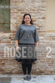 La scrittrice australiana Fiona McFarlane posa per una foto, durante una pausa del festival di letteratura Incroci di Civiltà, a Venezia, 5 aprile 2019..Australian writer Fiona McFarlane poses, during a break in the literature festival Incroci di Civiltà, in Venice, 5 April 2019. ©Andrea Merola/Rosebud2