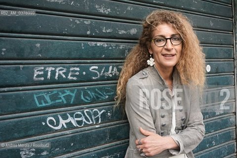 La scrittrice e giornalista Melania G. Mazzucco posa per una foto, durante una pausa del festival di letteratura Incroci di Civiltà, a Venezia, 6 aprile 2019..Italian writer and journalist Melania G. Mazzucco poses, during a break in the literature festival Incroci di Civiltà, in Venice, 6 April 2019. ©Andrea Merola/Rosebud2