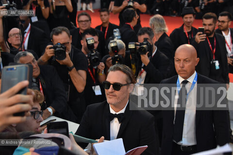 L’attore statunitense Joaquin Phoenix alla 76° edizione della Mostra Internazionale d’Arte Cinematografica di Venezia, protagonista nel film “Joker” del regista Todd Phillips, 31 agosto 2019. ©Andrea Merola/Rosebud2