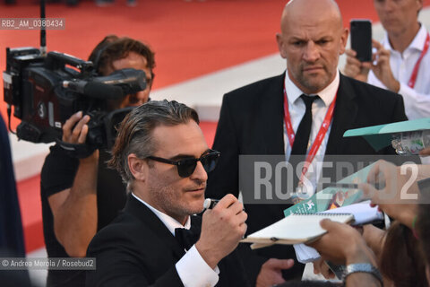 L’attore statunitense Joaquin Phoenix alla 76° edizione della Mostra Internazionale d’Arte Cinematografica di Venezia, protagonista nel film “Joker” del regista Todd Phillips, 31 agosto 2019. ©Andrea Merola/Rosebud2