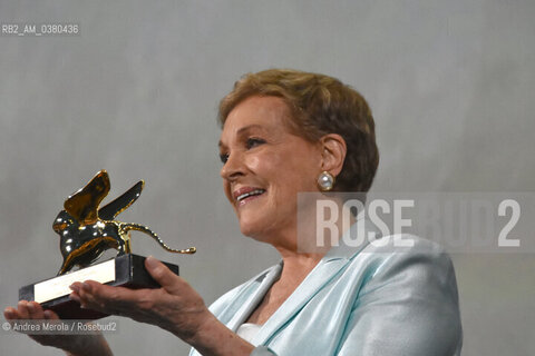 L’attrice britannica Julie Andrews Leone d’Oro alla Carriera alla 76° edizione della Mostra Internazionale d’Arte Cinematografica di Venezia, 2 settembre 2019. ©Andrea Merola/Rosebud2