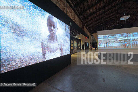 Una panoramica sulle installazioni allestite all’interno del Padiglione Italia, all’ Arsenale, per la diciassettesima edizione di Biennale Architettura, diretta dall’architetto di origine libanese Hashim Sarkis .sul tema “How will We live Together “, a Venezia dal 22 maggio al 21 novembre 2021.                        . ©Andrea Merola/Rosebud2