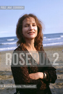 L’ attrice francese Isabelle Huppert al Festival del Cinema di Venezia, settembre 1995. ©Andrea Merola/Rosebud2