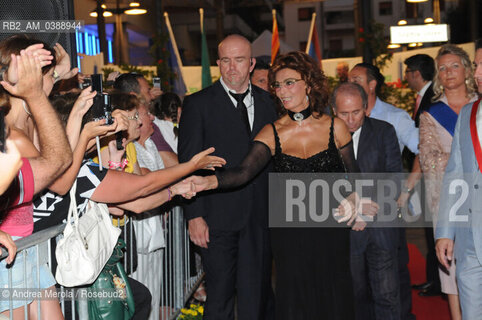 L’ attrice italiana Sofia Loren alla cerimonia per la dedica del suo nome al lungomare di Jesolo, 16 luglio 2009. ©Andrea Merola/Rosebud2