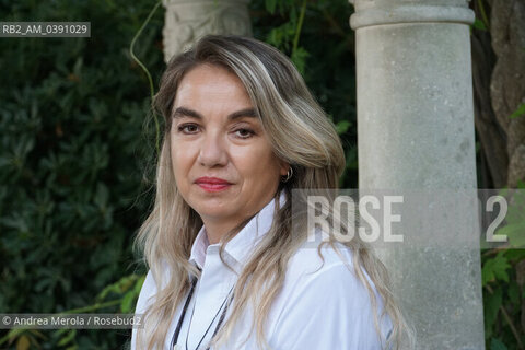 La scrittrice italiana Elena Stancanelli , finalista al premio Campiello 2022 con  “Il Tuffatore” (La Nave di Teseo), Venezia 28 luglio 2022. ©Andrea Merola/Rosebud2