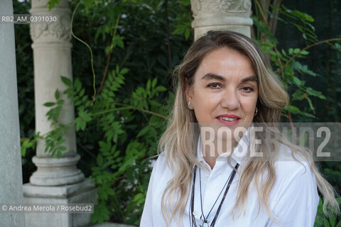 La scrittrice italiana Elena Stancanelli , finalista al premio Campiello 2022 con  “Il Tuffatore” (La Nave di Teseo), Venezia 28 luglio 2022. ©Andrea Merola/Rosebud2