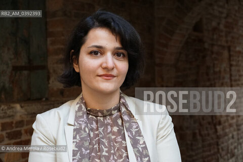 La scrittrice e giornalista iraniana Nasim Marashi al Festival Internazionale di Letteratura “Incroci di Civiltà”, sedicesima edizione, Venezia 30 marzo 2023. ©Andrea Merola/Rosebud2