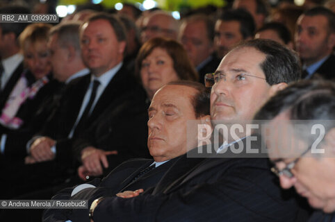 2009O208 - VENEZIA - POL. GRANDI OPERE, INAUGURATO IL PASSANTE DI MESTRE. Il Presidente del Consiglio Silvio Berlusconi e il Governatore del Veneto Giancarlo Galan. ©Andrea Merola/Rosebud2